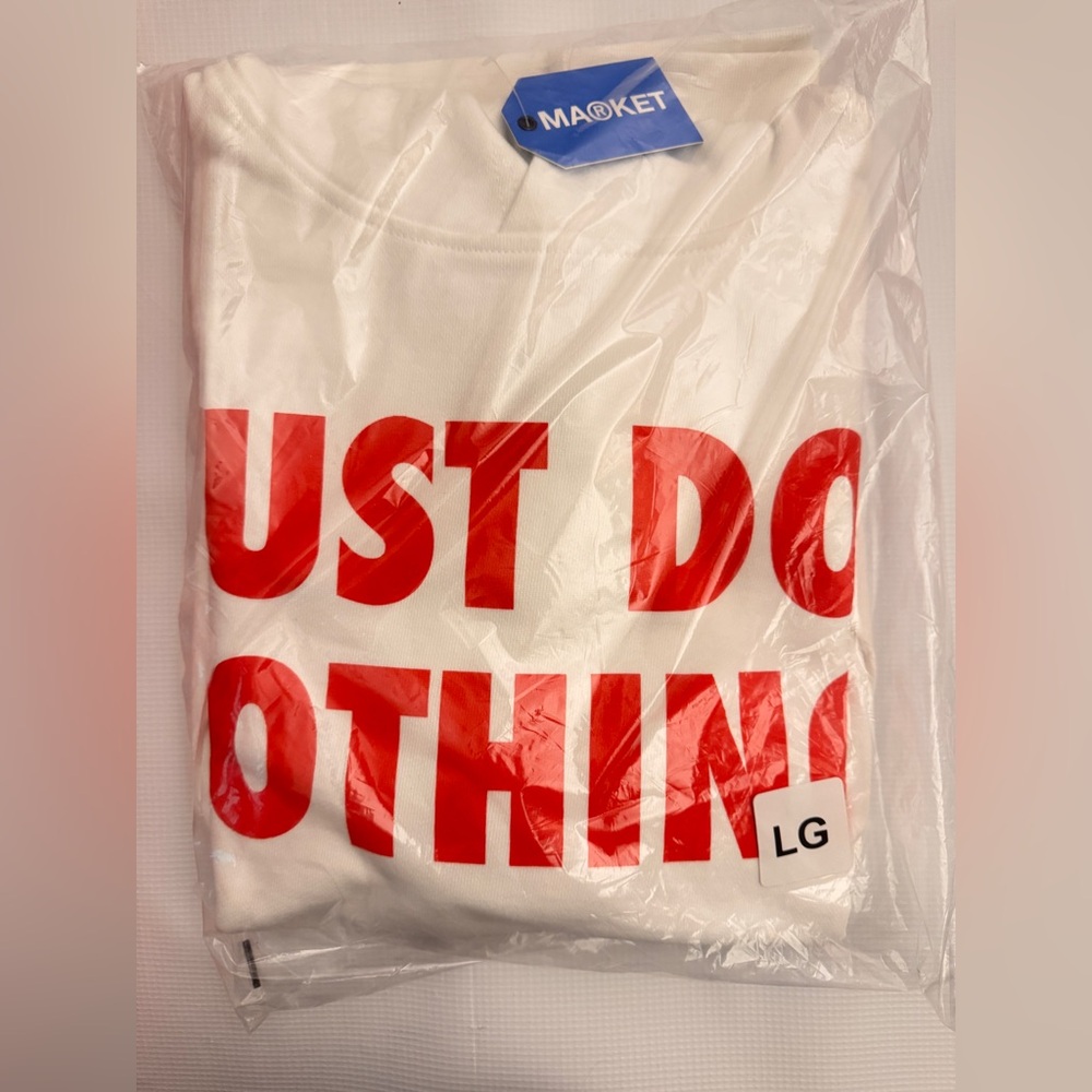 Market Studios Red and White Hoodie “Just Do Nothing” Hard to find Brand New